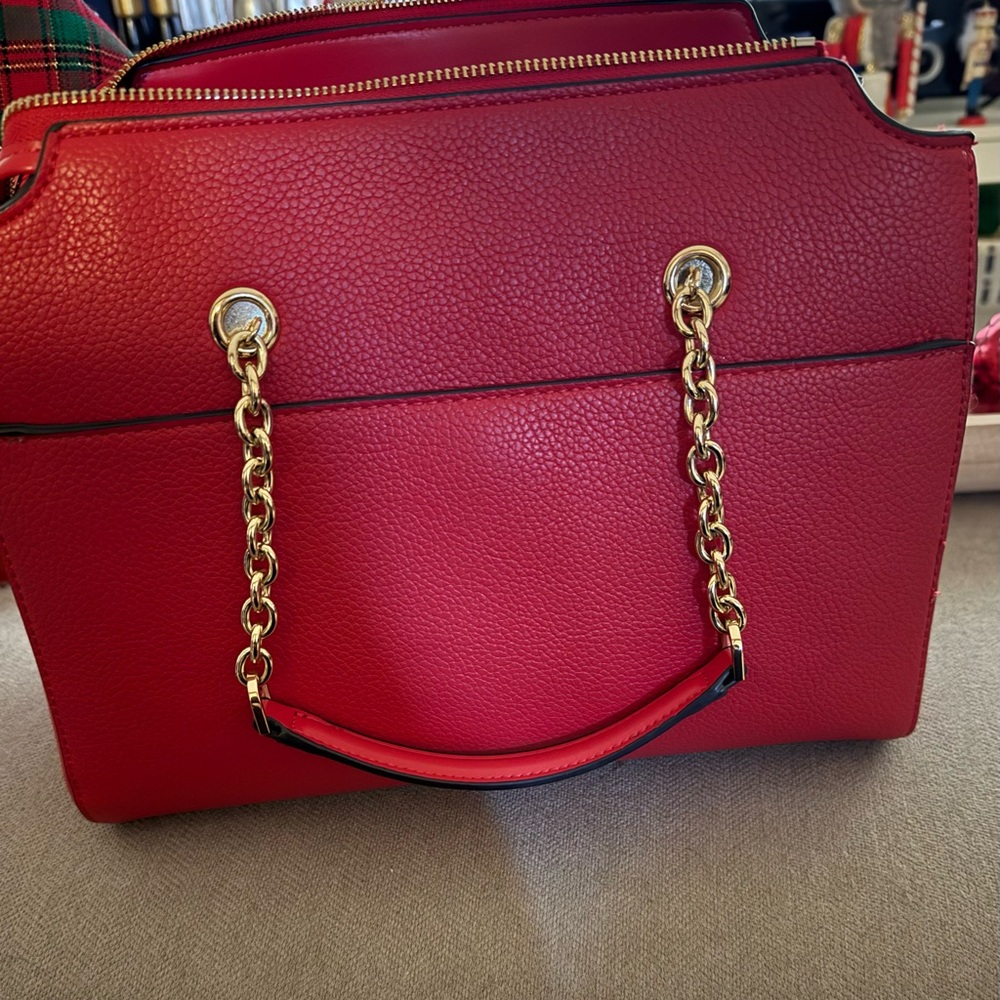 Elegant Red Chain Strap Women's Bag “HALSTON”